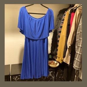 Club L swing dress, off shoulder